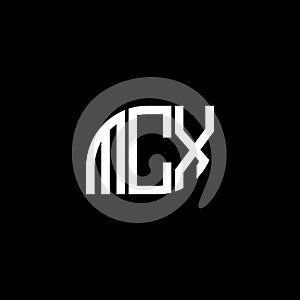 MCX letter logo design on black background. MCX creative initials letter logo concept. MCX letter design photo