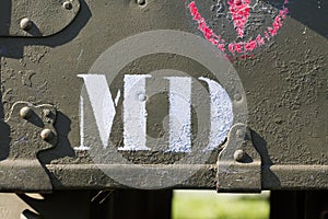 MD on army car