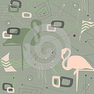 Md Century Modern Flamingo Background Fabric