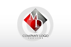 MD, DM letter company logo design vector