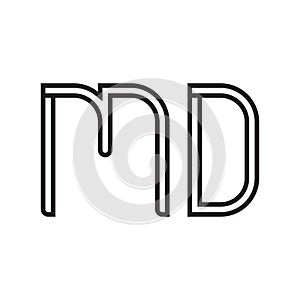 md initial letter vector logo icon