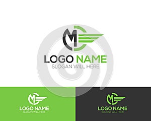 MD Letter Logo Template online store vectors illustration