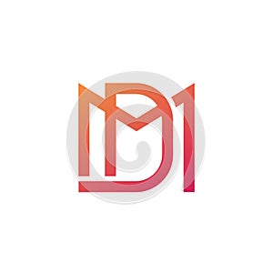 MD letters logo, monogram on white