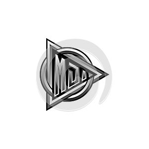 MD Logo Letter Triangle and Circle Rounded