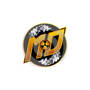 MD Logo Monogram ESport Gaming with Gas Shape Design