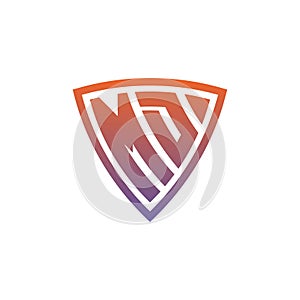 MD Logo Shield Monogram Gradient Style Design