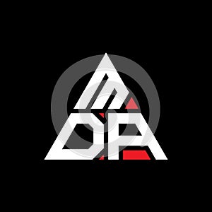 MDA triangle letter logo design with triangle shape. MDA triangle logo design monogram. MDA triangle vector logo template with red