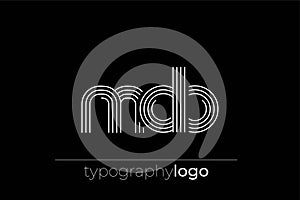 MDB modern geometric typography logo