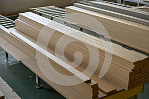 MDF boards stacked up inside factory workshop