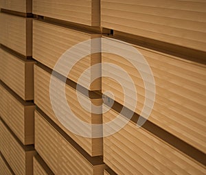 MDF boards are stacked in a warehouse.