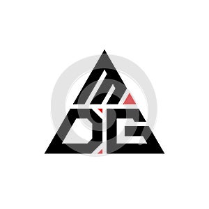 MDG triangle letter logo design with triangle shape. MDG triangle logo design monogram. MDG triangle vector logo template with red