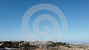 Mdina, Malta 5th November 2023 - View from the wall of fortified city Mdeina, Silent city