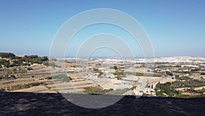 Mdina, Malta 5th November 2023 - View from the wall of fortified city Mdeina, Silent city