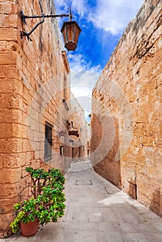 Mdina, Malta - Cobblestone streets in medieval city