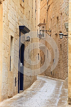 Mdina narrow street