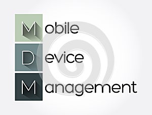 MDM - Mobile Device Management acronym, technology concept background