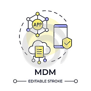 MDM multi color concept icon