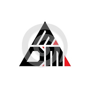 MDM triangle letter logo design with triangle shape. MDM triangle logo design monogram. MDM triangle vector logo template with red