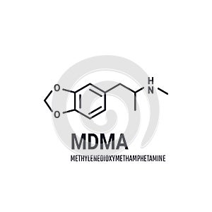 MDMA structural chemical formula on white background photo