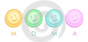 Mdma or ecstasy tablets icon photo