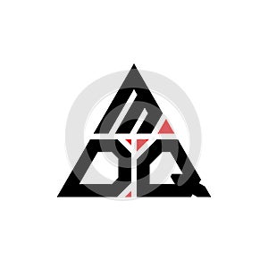 MDQ triangle letter logo design with triangle shape. MDQ triangle logo design monogram. MDQ triangle vector logo template with red