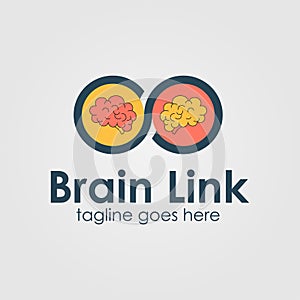 Brain Link logo design template