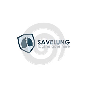 Save Lung logo design template