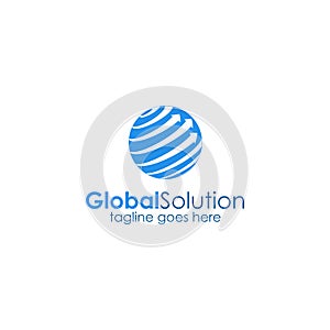 Global Solution logo design template