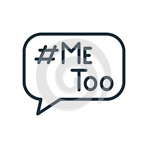 Me Too Hashtag Icon. Gender Equality concept. Movement Against Sexual Harassment, Domestic Violence and Abuse. Me Too