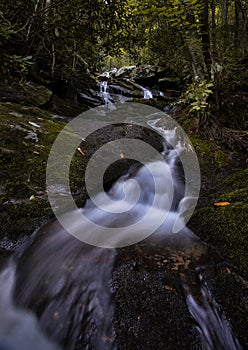 Meadow branch cascades waterfalls in the smoky mountain national park near Townsend Tennessee