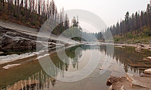 Meadow Creek Gorge on the South Fork of the Flathead River in the Bob Marshall Wilderness area in Montana USA