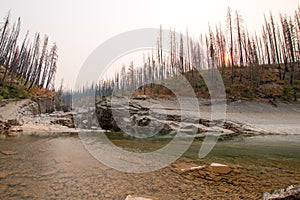 Meadow Creek Gorge on the South Fork of the Flathead River in the Bob Marshall Wilderness area in Montana USA