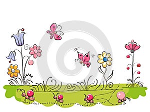 Meadow with Cute Flowers