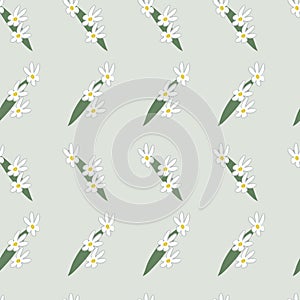 Meadow flowers, summer, plants, nature. Vector seamless pattern. Background illustration, decorative design for fabric or paper.