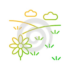 Meadow gradient linear vector icon