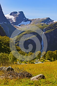 Meadow near Briksdal glacier - Norway