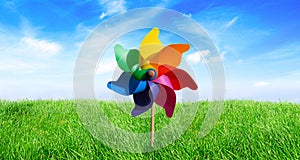 Meadow Pinwheel in the wind