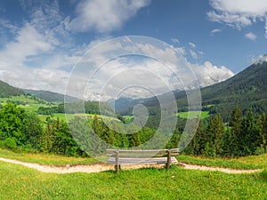 Meadow with road in Berchtesgaden National Park