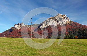 Meadow and Rozsutec peak, Mala Fatra