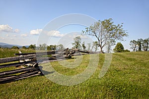 Meadow with split rail fence