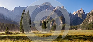 Meadow under the Alpine peaks