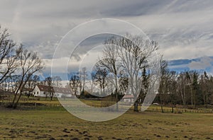 Meadows and forests near homestead in south Bohemia