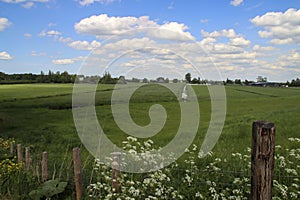 Meadows and roads in the Zuidplaspolder area where water can\'t be managed anymore