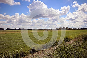 Meadows and roads in the Zuidplaspolder area where water can\'t be managed anymore