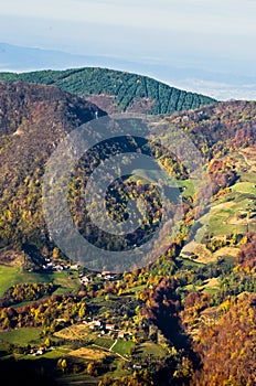 Meadows and rolling hills in autumn, Bobija mountain