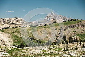 Meadows Spread Out Below Grand Teton Peak