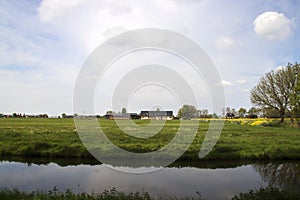 meadows and watering canals at the Vijfde Tochtweg in the Zuidplaspolder photo