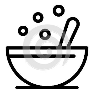 Meal bowl icon, outline style