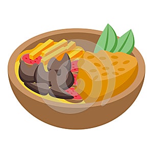 Meal food icon isometric vector. Portugal cuisine photo
