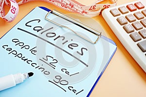 Meal plan and calorie counting for diet